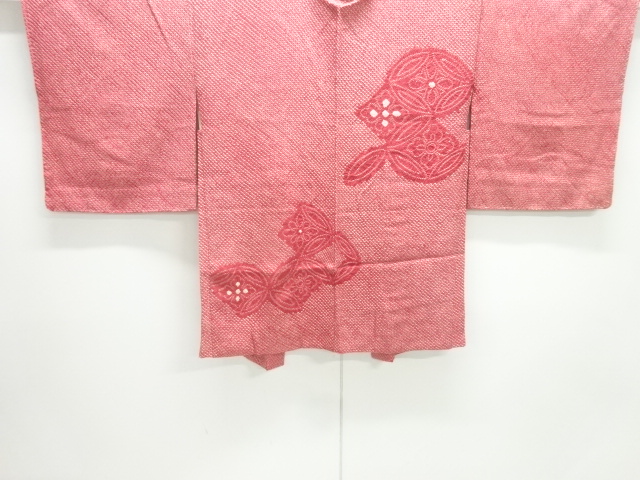 JAPANESE HAORI / ALL SHIBORI / FLORAL SHIPPO PATTERN
